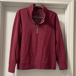 Eddie Bauer Women's Maroon Long Raglan Sleeve 1/4 Zipper Sweatshirt Size Large